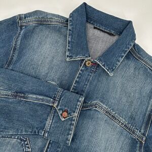 Vintage Y2K Chevignon Mens Denim Jacket Blue Washed Trucker Style Size XL‎